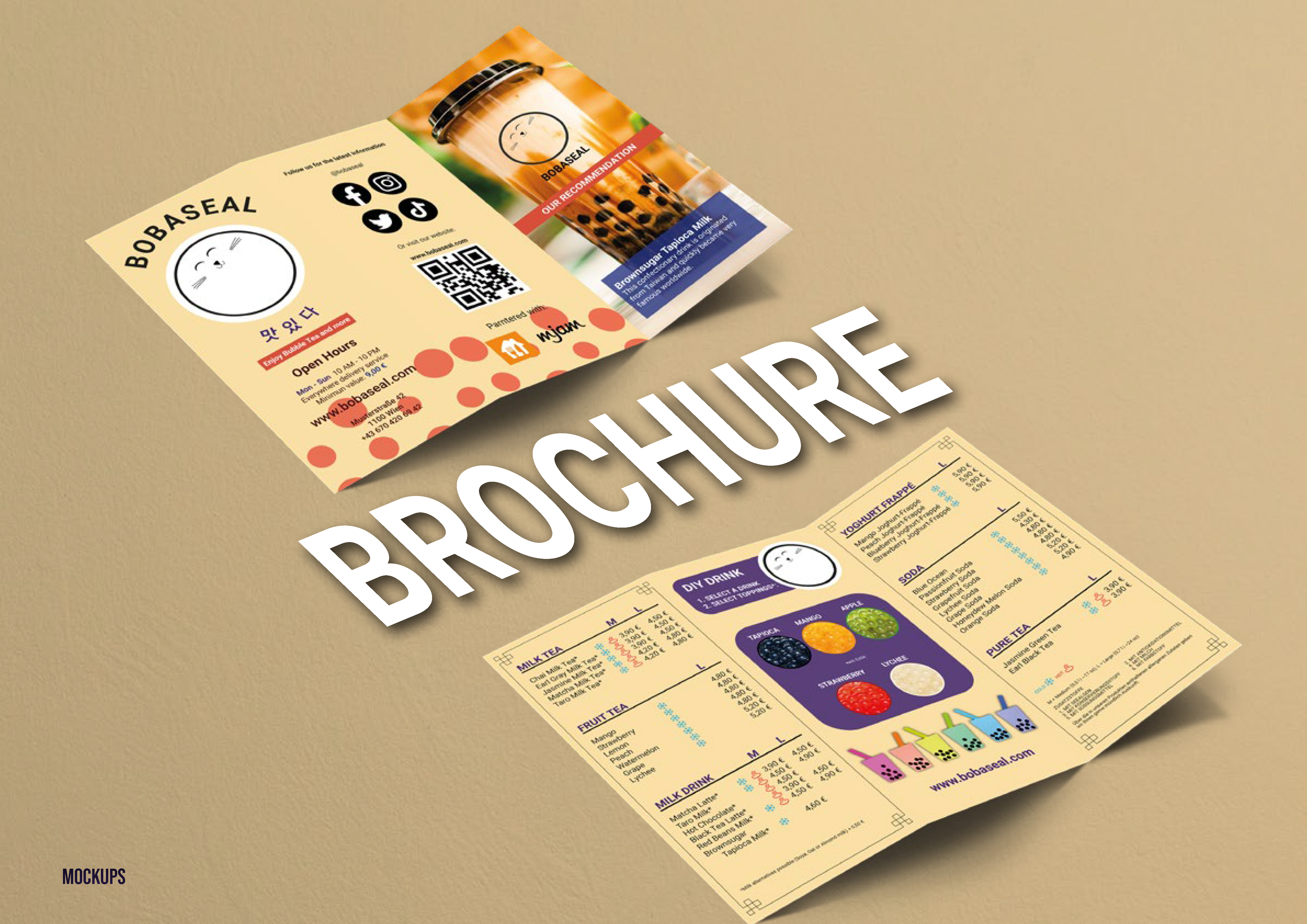 Bobaseal tri-fold brochure inside and outside spread