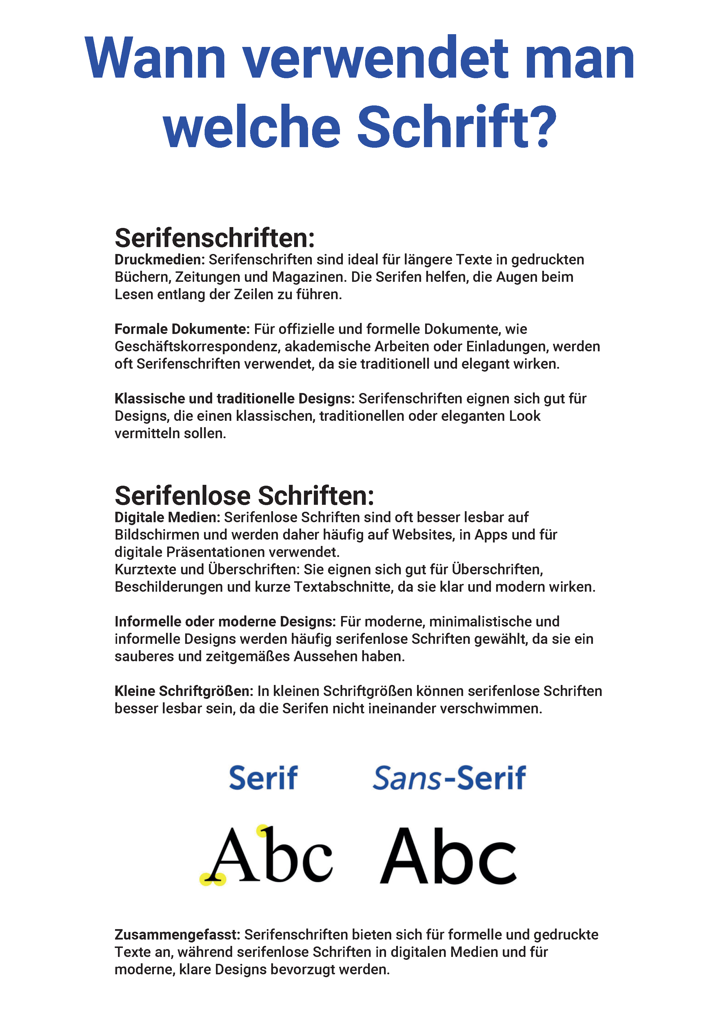 Typography poster — when to use serif vs sans-serif